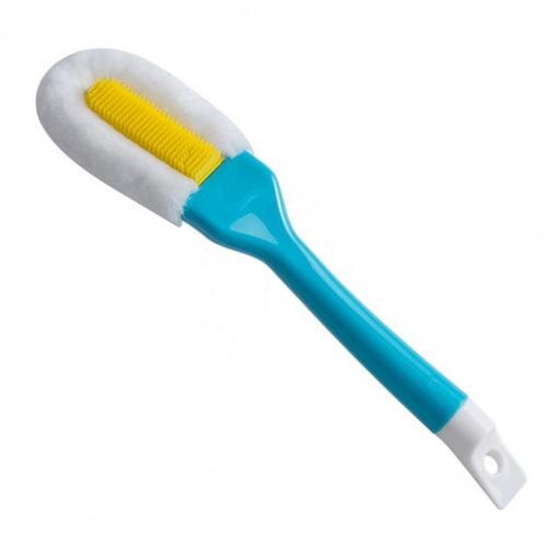 Cerdas suaves de microfibra, cepillo para zapatos, mango largo, accesorios de limpieza de lavandería: Azul