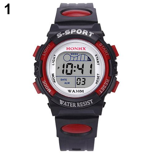 Digitaal multifunctioneel sporthorloge voor mannen en vrouwen, studenten: Rood