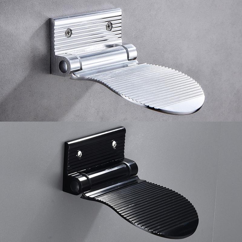 1pc Aluminium Alloy Shower Footstool Wall Mounted Shower Footrest Step Bathroom Rest Pedestal Footstool Anti-slip Pedestal Foot