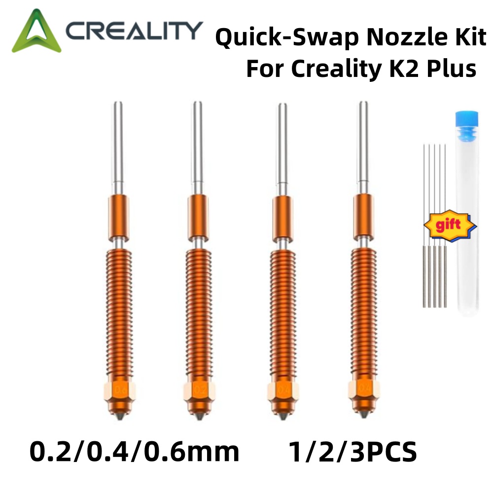 Creality "Unicorn" K2 Plus Hi Combo Kit de bico de troca rápida 0,4 mm / 0,6 mm / 0,8 mm Bico integrado totalmente metálico para K2 Plus Hi Combo