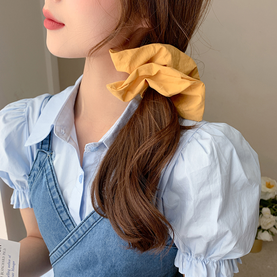 Vierkante Haar Scrunchies Grote Effen Kleur Vrouwen Elastische Haarbanden Meisjes Haar Ring Paardenstaart Rubber Mode Haaraccessoires
