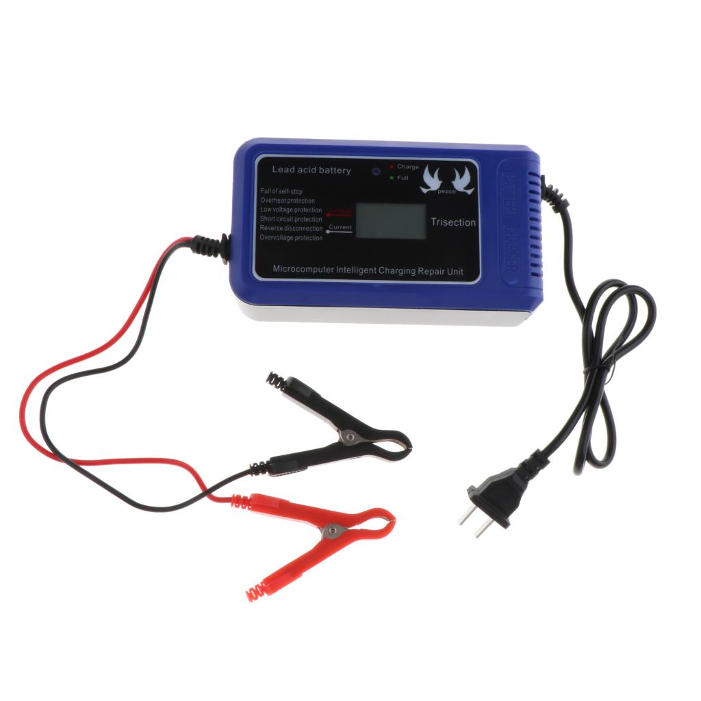 10A Auto Motorfiets Acculader Lcd Display Motorfiets Pulse Reparatie Lader