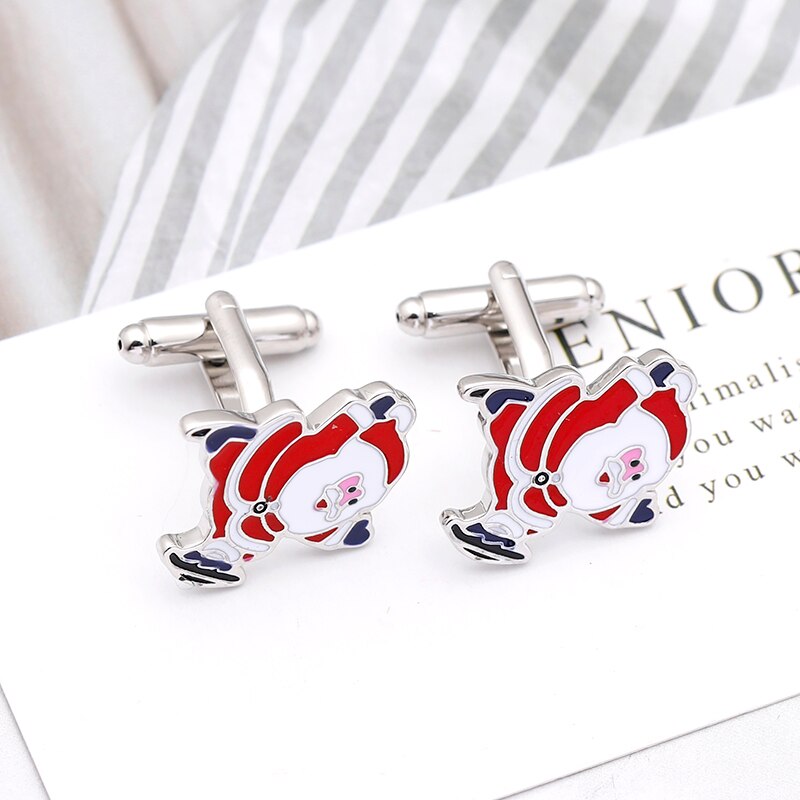 Claus Men's Novelty Cuff link Cufflinks Mans Suit Accessories Jewellery Luxury Shirt Christmas Day Pattern Cufflink