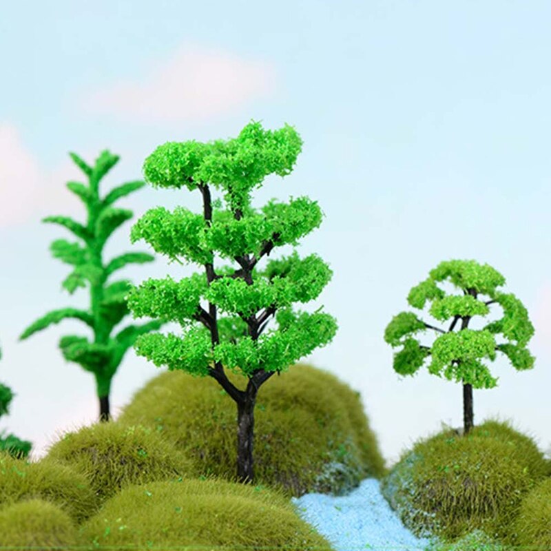 Kunstig plast træ model landskab jernbane dekoration bygning miniature landskab tilbehør