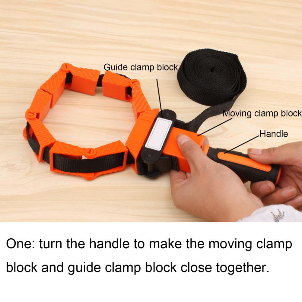 Nylon Strap Clamp Holder Adjustable Band Clamp Polygonal Angle Clip Picture Frame Multifunction Belt Clamping Woodworking Tool