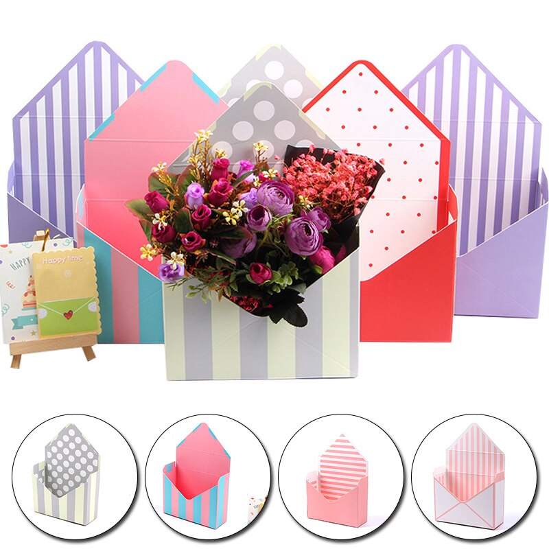 Envelope Shaped Flower Packaging Box Envelope Fold Flower Storage Box For Wedding Engagement Party Decoration Boxes