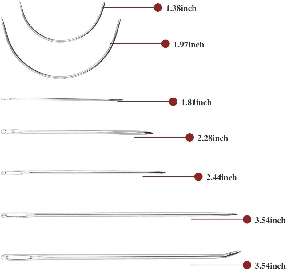 KAOBUY-Juego de Herramientas de costura para artesanía de cuero, con agujas de coser a mano, punzón, dedal, hilo encerado, remaches de costura para costura de cuero DIY