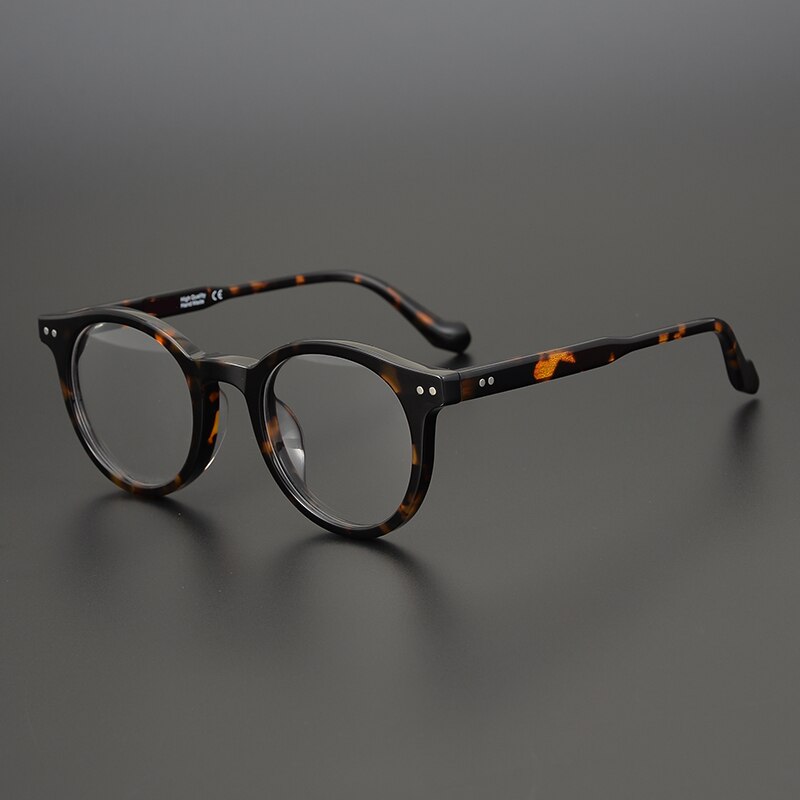 Occhiali da vista rotondi Vintage in acetato di alta qualità con montatura da uomo, donna, moda, cerchio retrò, occhiali da vista, miopia, occhiali da vista: Tortoise