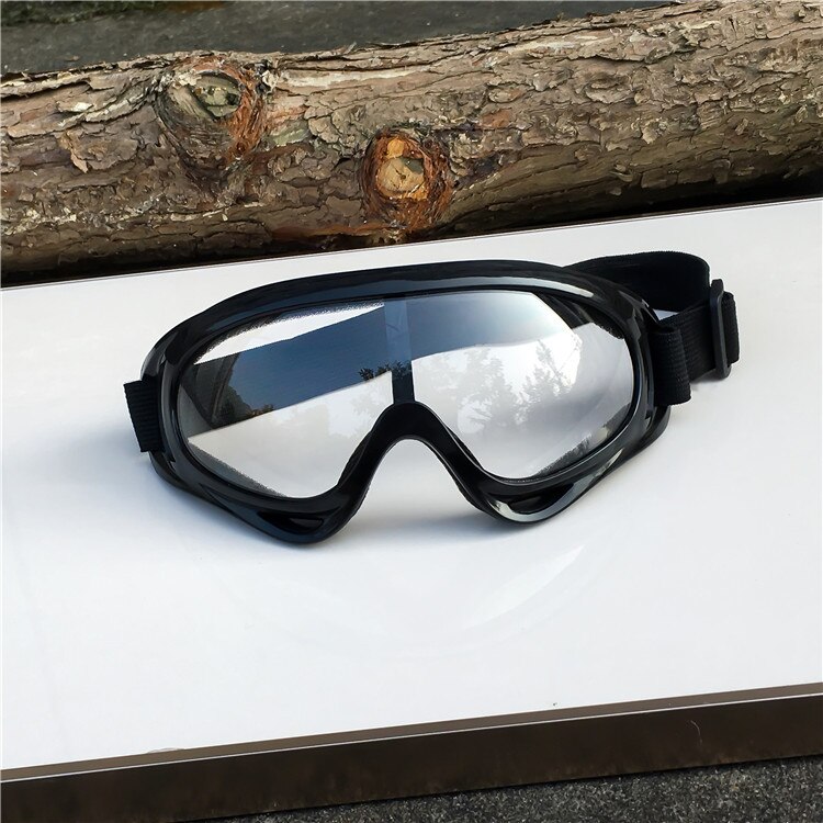 1 pz inverno antivento occhiali da sci occhiali sport all&#39;aria aperta cs occhiali occhiali da sci UV400 antipolvere Moto occhiali da ciclismo: Black white