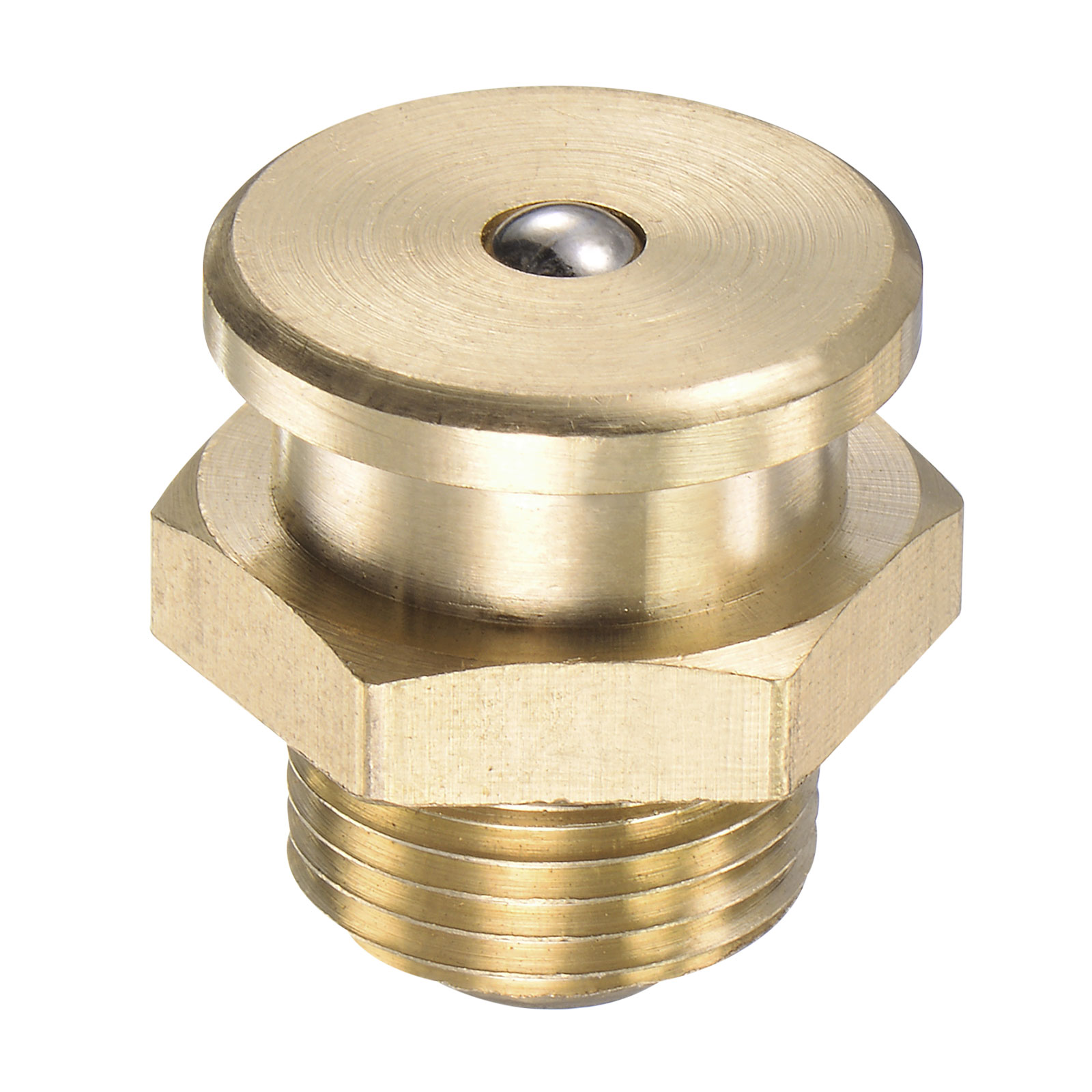 Cabezal De Botón Para Engrase - Rosca Interior De 9 Mm (G1/8-28) - Metal Plateado - Ideal Para Mangueras De Grasa