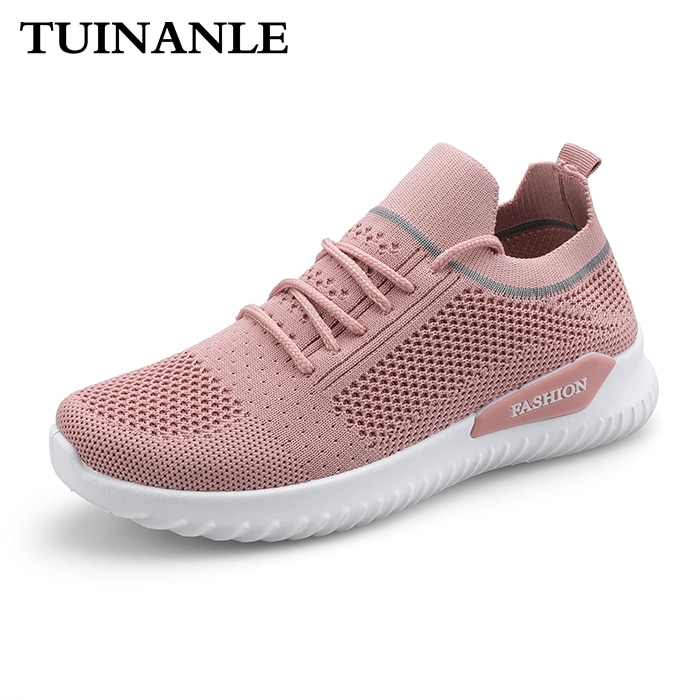 TUINANLE Sneakers Women Flats Shoes Spring Sock Sneakers Women Summer Lace Up Flats Women Plus Size Walking Tenis Feminino