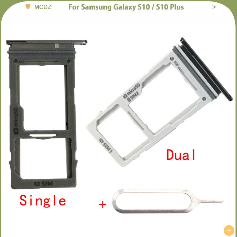 Neue Für Samsung Galaxis S10 / S10 Plus Sim Karte Leser Halfter Dual/Einzelne Sim Karte Tablett Halfter Slot Adapter Für S10