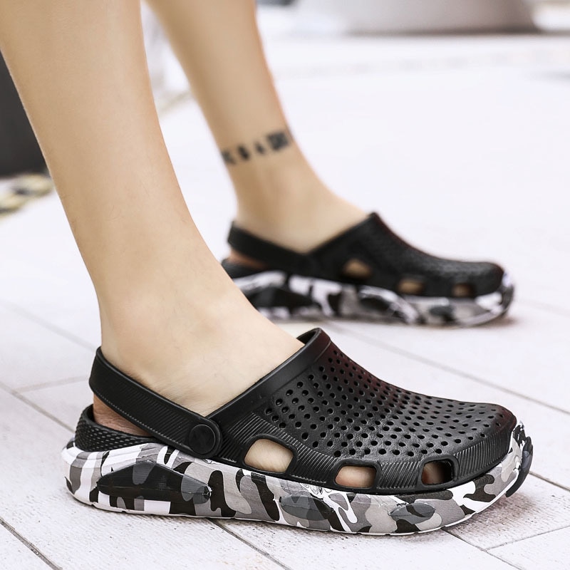 Lizeruee strand hurtigtørre hjemmesko sommer mænd træsko sveller sportssandaler til mænd udendørs platform sko gummi zapatos mujer