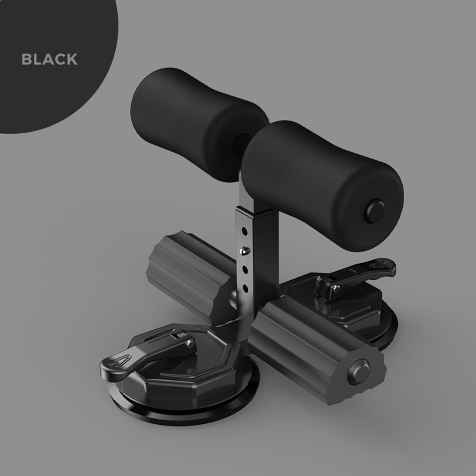 Sit Up Bar Assistance Device with 2 Suction Cups for Home Muscle Exercise: Black