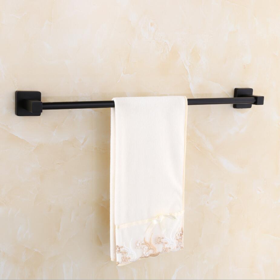 40/50 sort håndklædestang vægmonteret badeværelse tilbehør sus 304 rustfrit stål håndklædesæt