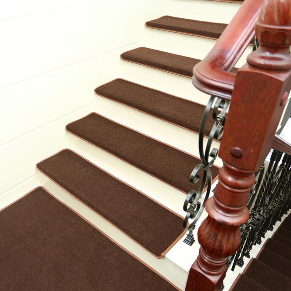 Set Self-adhesive Stair Pads 65cm*24cm Anti-slip Rugs Carpet Mat Sticky Bottom Repeatedly-use Safety Pads Mat for Home: Red