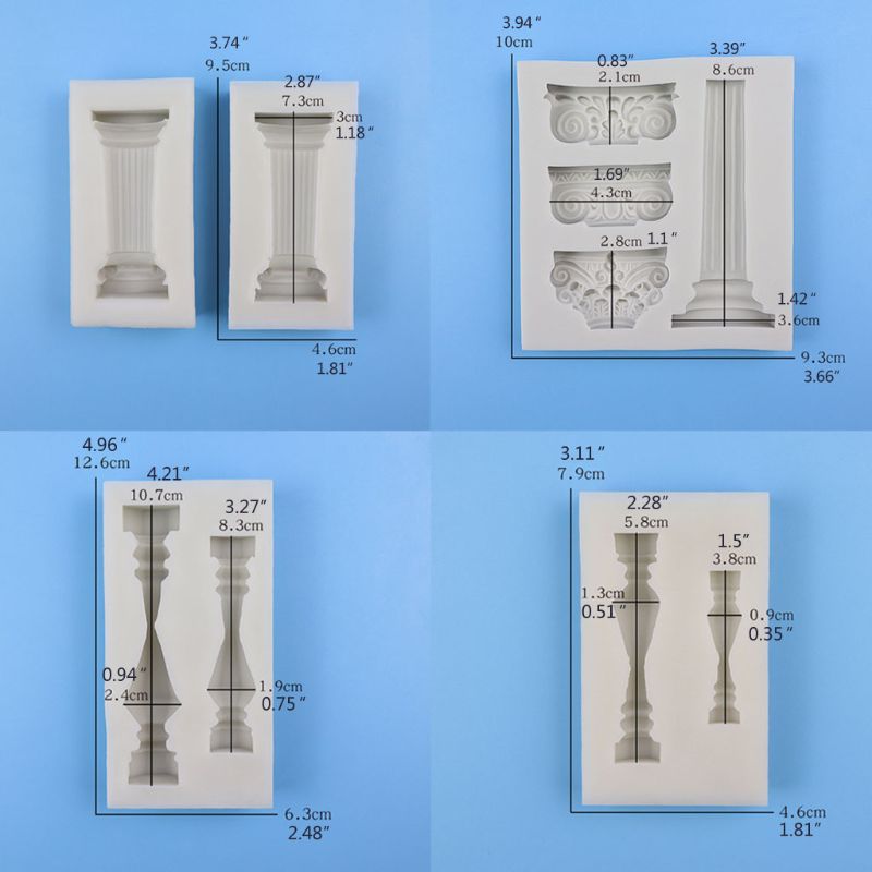 Ancient Greek Pillars Mold Roman Column Mold Sugarcraft Chocolate Pastry Polymer Clay Epoxy Resin Art Crafting Tools