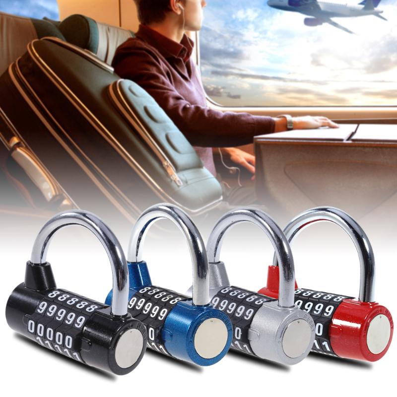Cadenas à code à 4/5 chiffres avec mot de passe et anse large, cadenas à combinaison, sécurité de voyage en toute sécurité