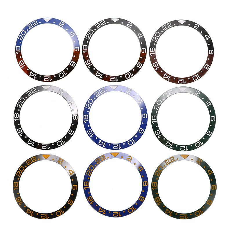 38mm Ceramic Bezel Watch Face Bezel Insert Fit 40mm Automatic Movement Watch Replacement Accessories