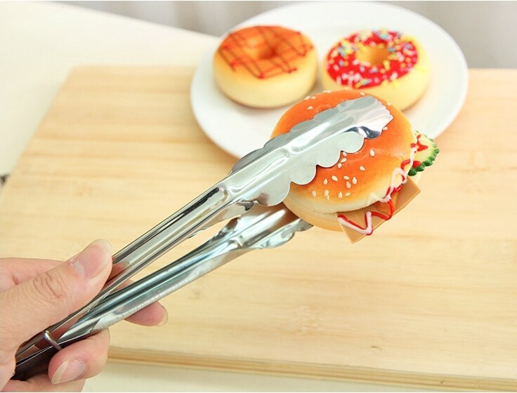 Stainless steel food clip bread clip kitchen dish cake barbecue clip