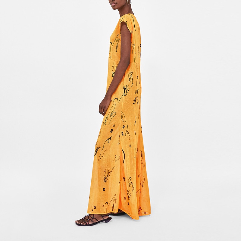 JuneLove été femmes bohème o cou imprimé longue longueur de plancher robe à manches courtes robe droite femme tenue décontractée