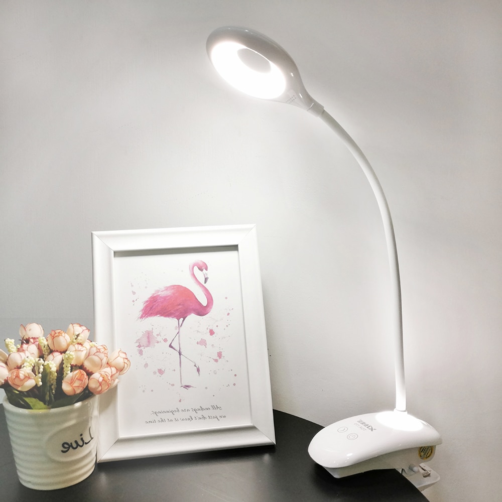 LED Flexo Desk Lamp Table Lamp USB Rechargeable LED Portable Clip-On Touch Touch Switch Study Read Office Student Table Light