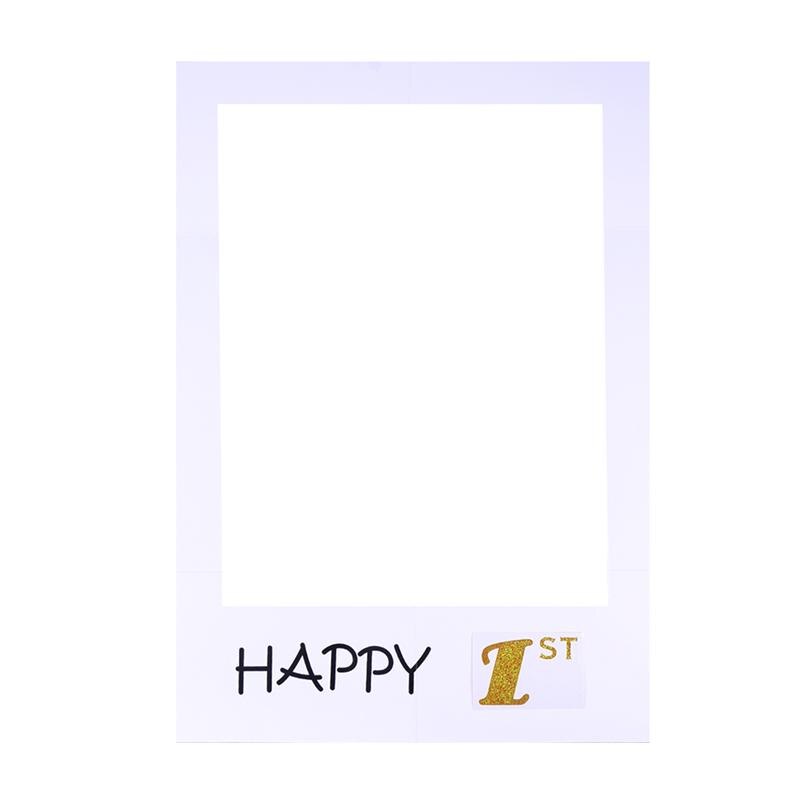 1pc grattis på födelsedagen fotoram födelsedagsbilder jubileumsutskärningar monter rekvisita fest gynnar förnödenheter dekoration: Glad 1