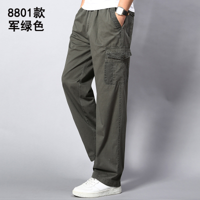 Miesten cargo-housut taskuilla isot koot iso 8xl 9xl 10xl stretch-housut kesäkäyttöön suorat ulkohousut khaki mustat väljät 42 44 46 48: Armeijan vihreä / 9xl