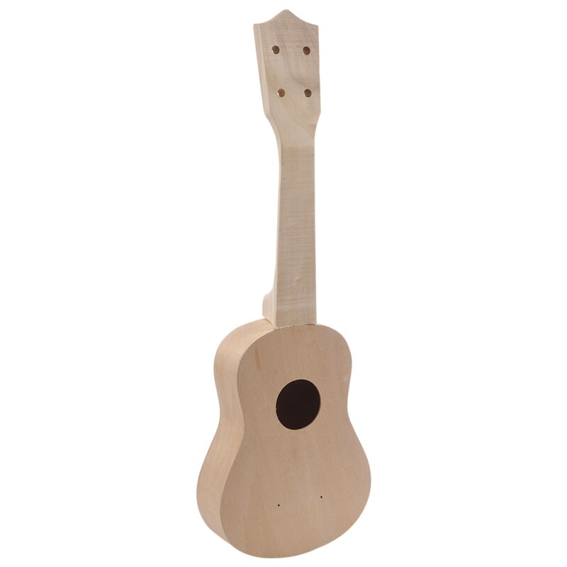 21inch White Wooden Ukulele Soprano Hawaiian Guitar Uke Kit Musical Instrument DIY