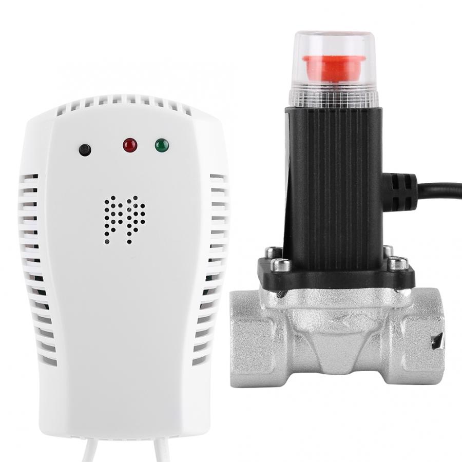 Verbranding Gas Natural Gas Detector Home Gas Alarm Lekkage Sensor Met Elektrische Magneetventiel Gas Detector Alarm Eu Plug
