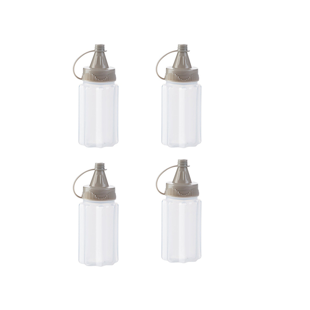 4PCS/Set Portable Mini Sauce Seasoning Box Dispenser Transparent Spices Bottle with Lid Salt Spice Jar Sauce Squeeze Bottle: Squeeze Bottle