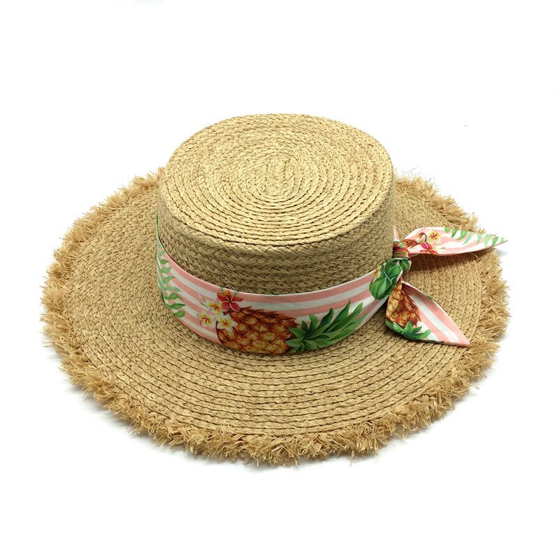 Women Natural Summer Beach Hat Raffia Straw Hat Gi Grandado 7163