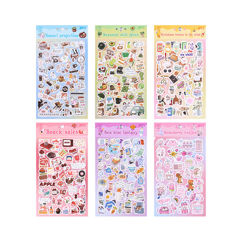 Etiquetas adhesivas pequeñas Kawaii, etiquetas decorativas estéticas, álbum diario , material de Collage para álbum de recortes, 2 uds.