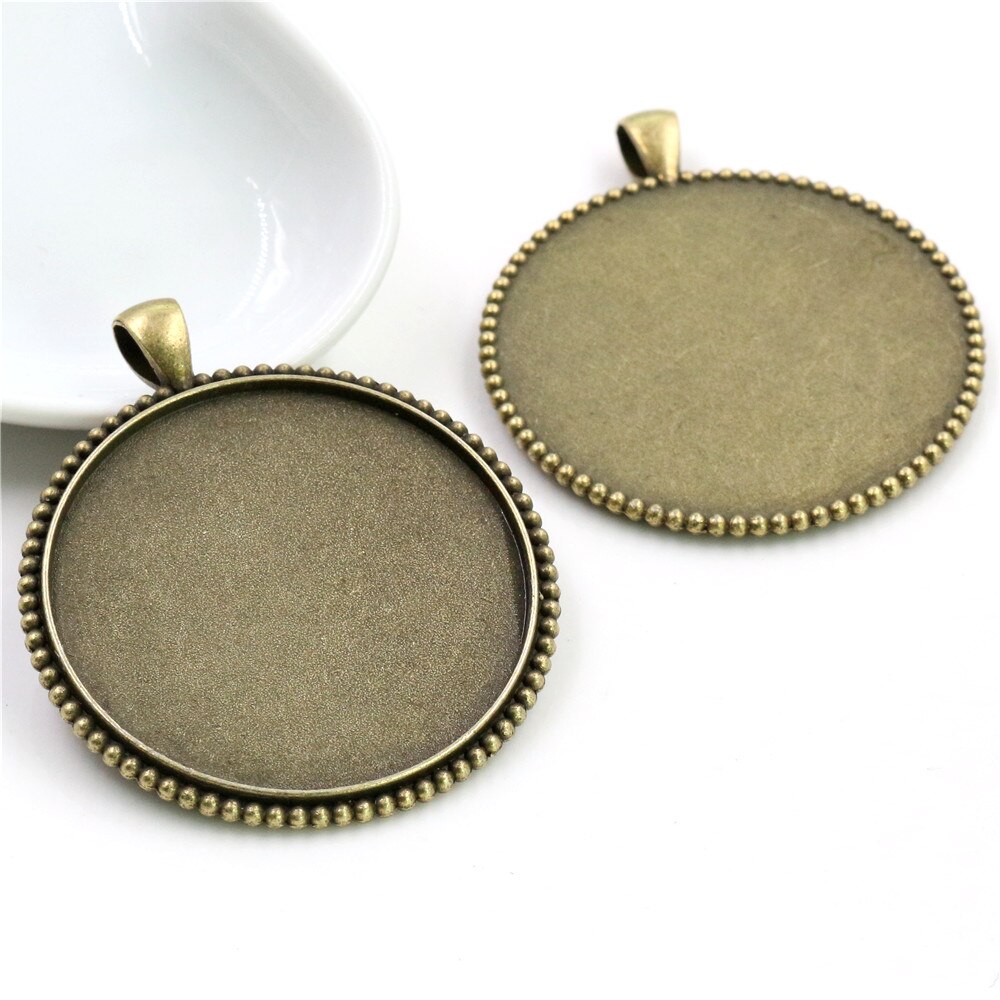5 sztuk/partia 40mm wewnętrzna rozmiar Antique Bronze i posrebrzane czarne kolory Plated Fashion Style Cabochon baza ustawienie Charms wisiorek