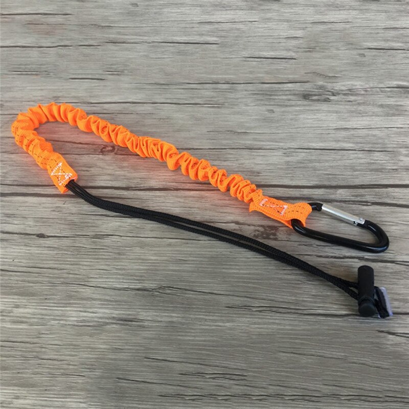 1Pcs Carabiner Lanyard Retractable Safety Rope & 8Pcs Black Fishing Lanyard Plastic Retractable Coiled Tether
