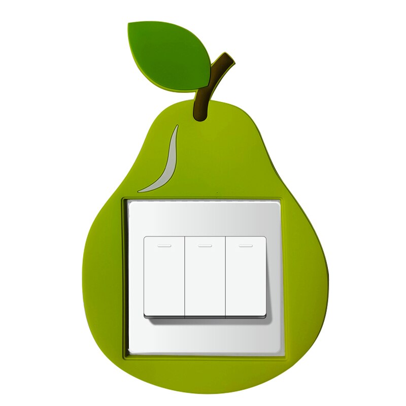 1pcs Switch Sticker Cartoon Fruit Strawberry Apple Pear Orange Silicone Switch Outlet Wall Sticker Home Decoration Accessories: XHM0111