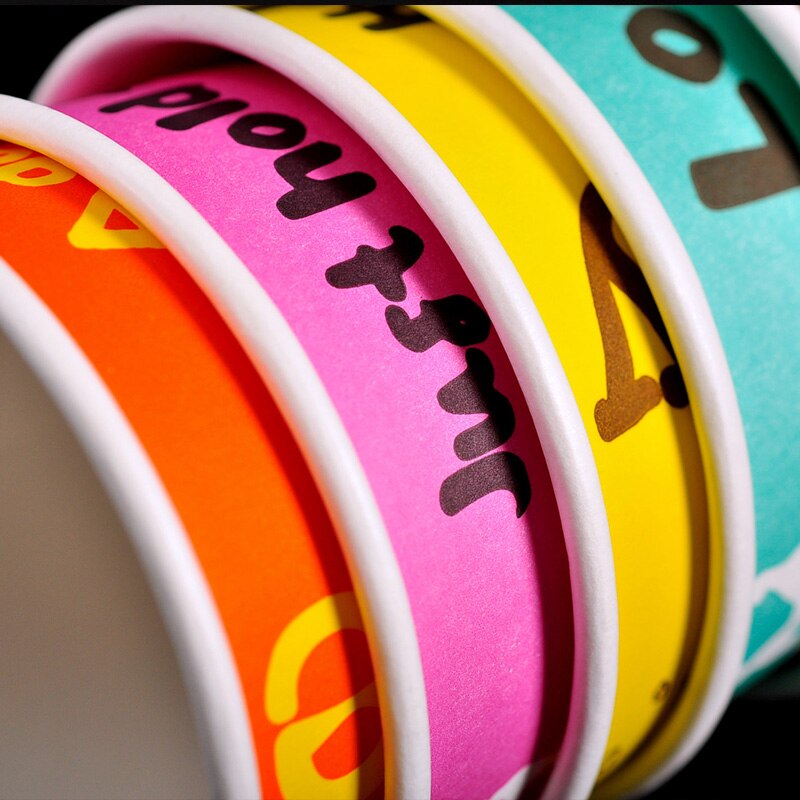 50pcs color disposable coffee cup 8oz 250ml/12oz 400ml/16oz 500ml drink takeaway packaging cup with lid