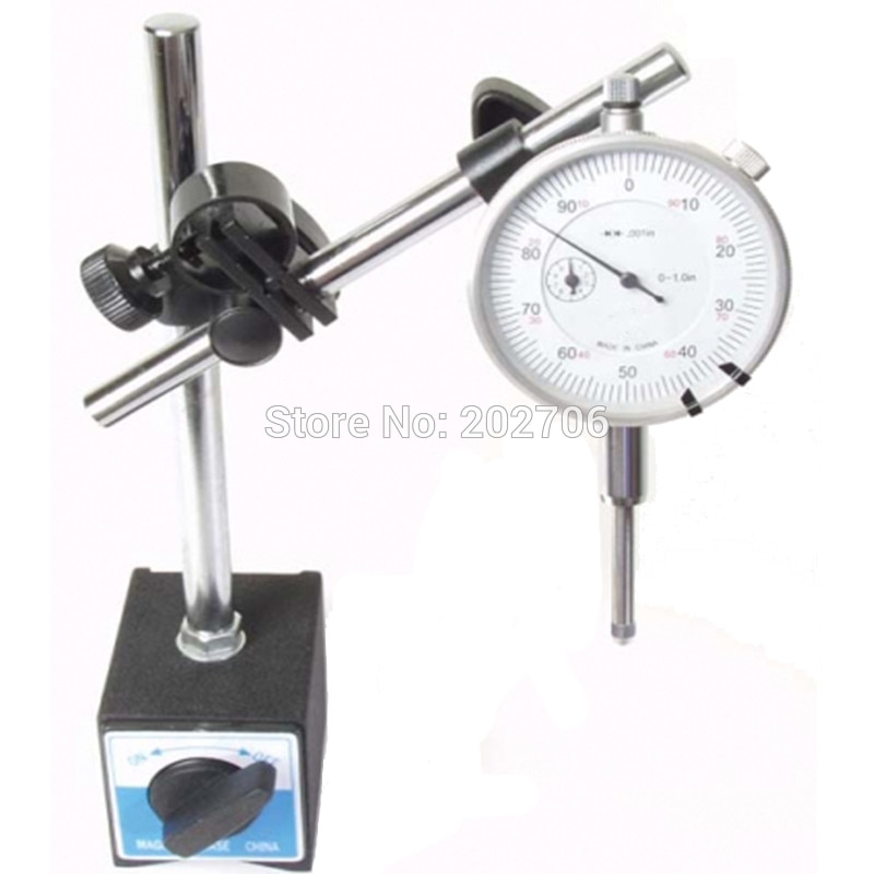 Magnetic stand with fine-adjustment &amp; dial indicator 0-10mm with magnetic base