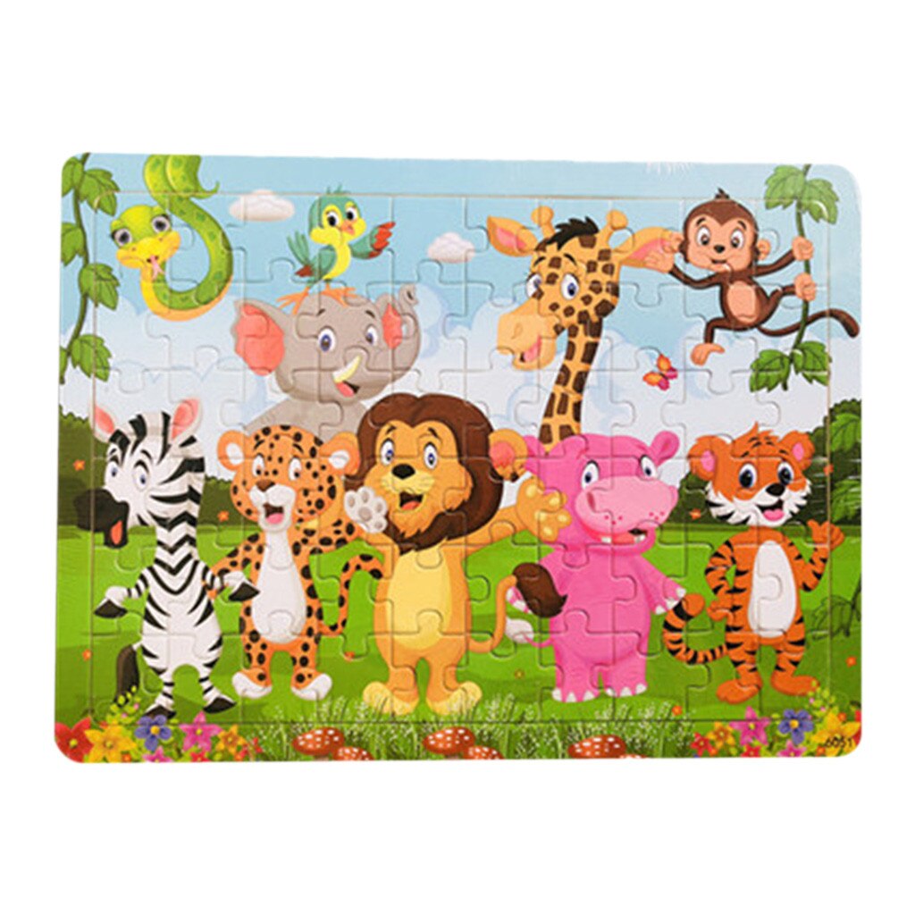 60 Piece Cartoon Puzzle Children Educational Toys Wooden Baby Kids Training Toy children toys puzzel kinderen #PY20: M