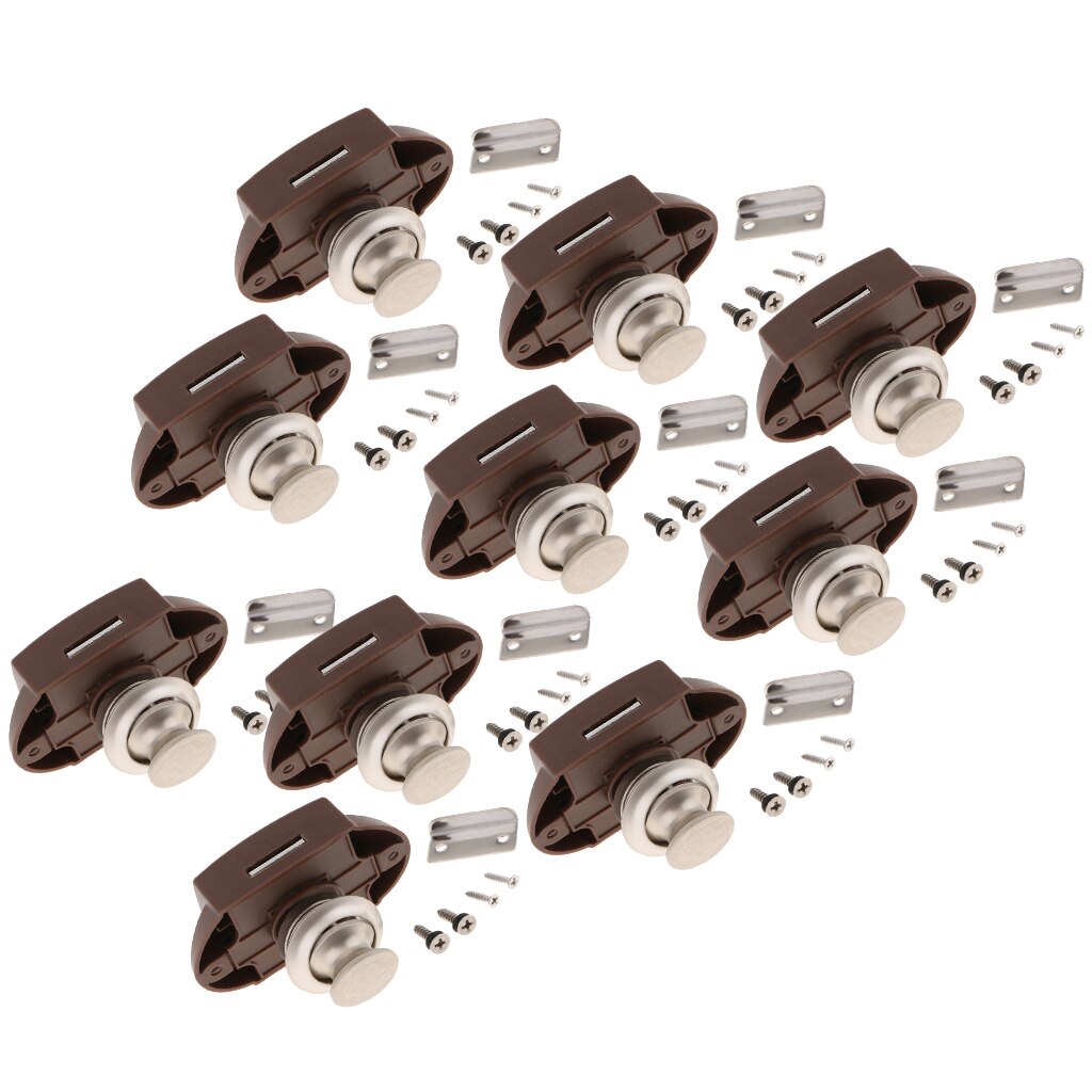 10 Pack Gloednieuw En Drukknop Vangst Lock Knop Klink Kast Camper Rv Camper Kast Te installatieprocedure