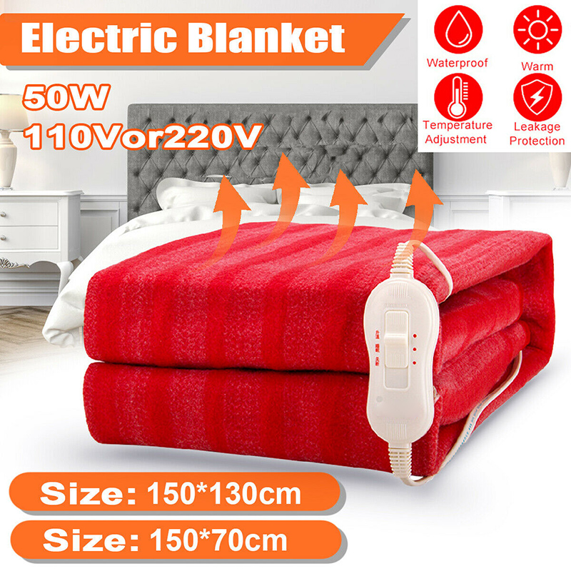 Electric Heated Blanket Rapid Heating Pad with 3 Gear Control Thicken Waterless H99F