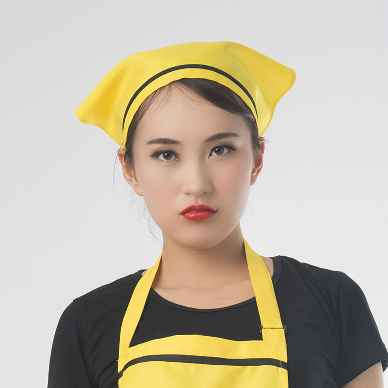 Chef Waiter Waitress Hat Food Service Caps Cafe Restaurant Work Cooking Cap Kitchen Bakery Catering Triangle Headscarf 10 Colors: 9