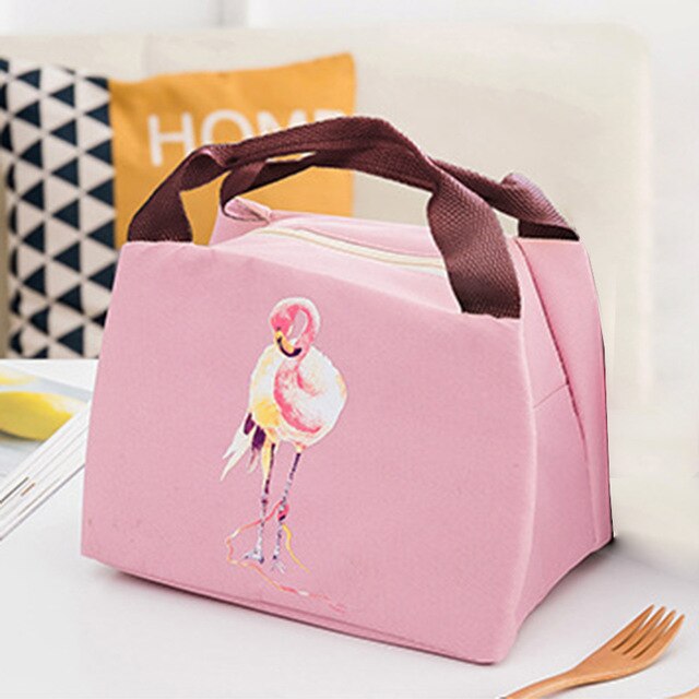 Flamingo Picnic Bag For Lunch Portable Fridge Bags Waterproof Thermal Food Warm Keeper Bag Outdoor Multifunction Insulated Tote: Pink