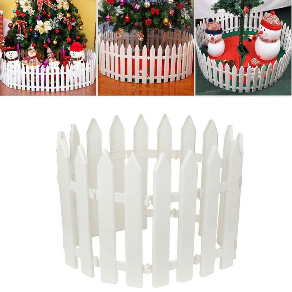 10Pcs Kerst Decoratie Plastic Witte Hek Binnenplaats Indoor Afneembare Hek Feestelijke Scène Decoratie Kerstboom Hek