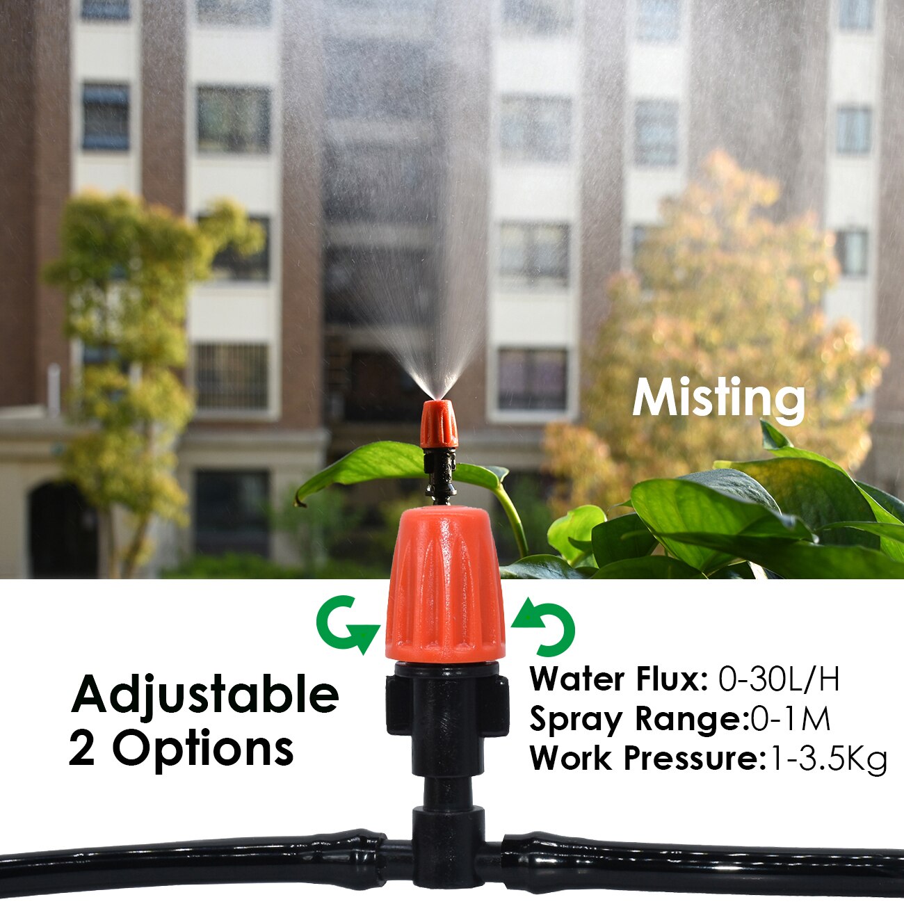 SPRYCLE 25M Garden Micro Drip Irrigation Kits Misting Watering System Automatic Adjustable Dripper Atomizer for 4/7mm 1/4'' Hose