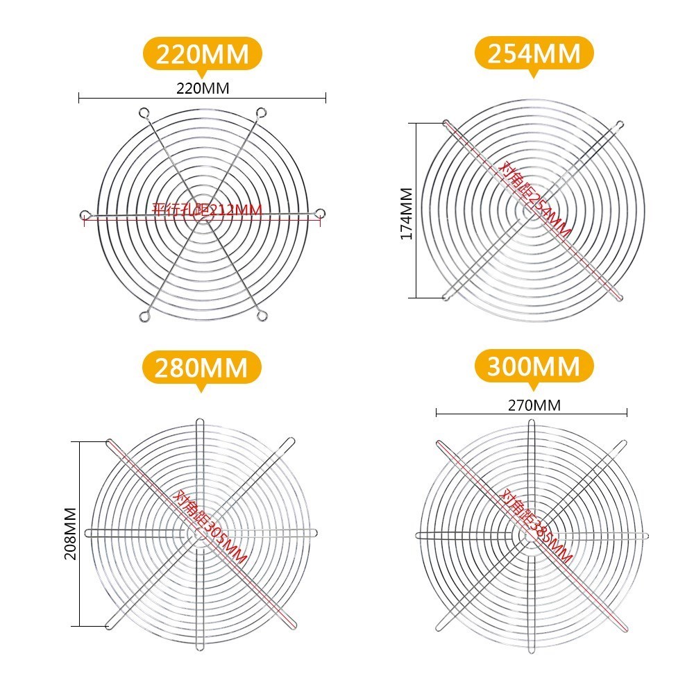 Cooling Fan Guard Metal Grill Computer Cover Fan Grill 30mm 40mm 50mm 60mm 70mm 80mm 90mm 120mm 135mm 140mm 170mm 200mm