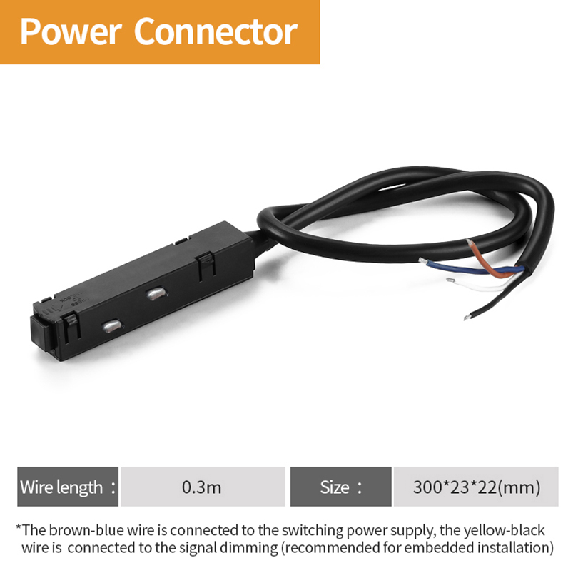 Magnetische schiene zur oberflächenmontage, 1.5m- teiliges zubehör für hängende LED-streifen, eckverbinder , 48v netzteile: Hellgelb
