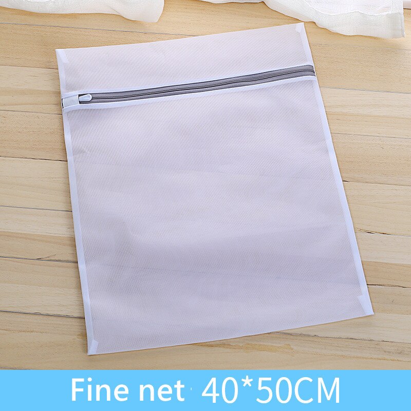 Effen kleur rits mesh waszak polyester wasnetzak voor ondergoed sokken wasmachine zak kleding bh zakken: Fijn net 40 x 50cm