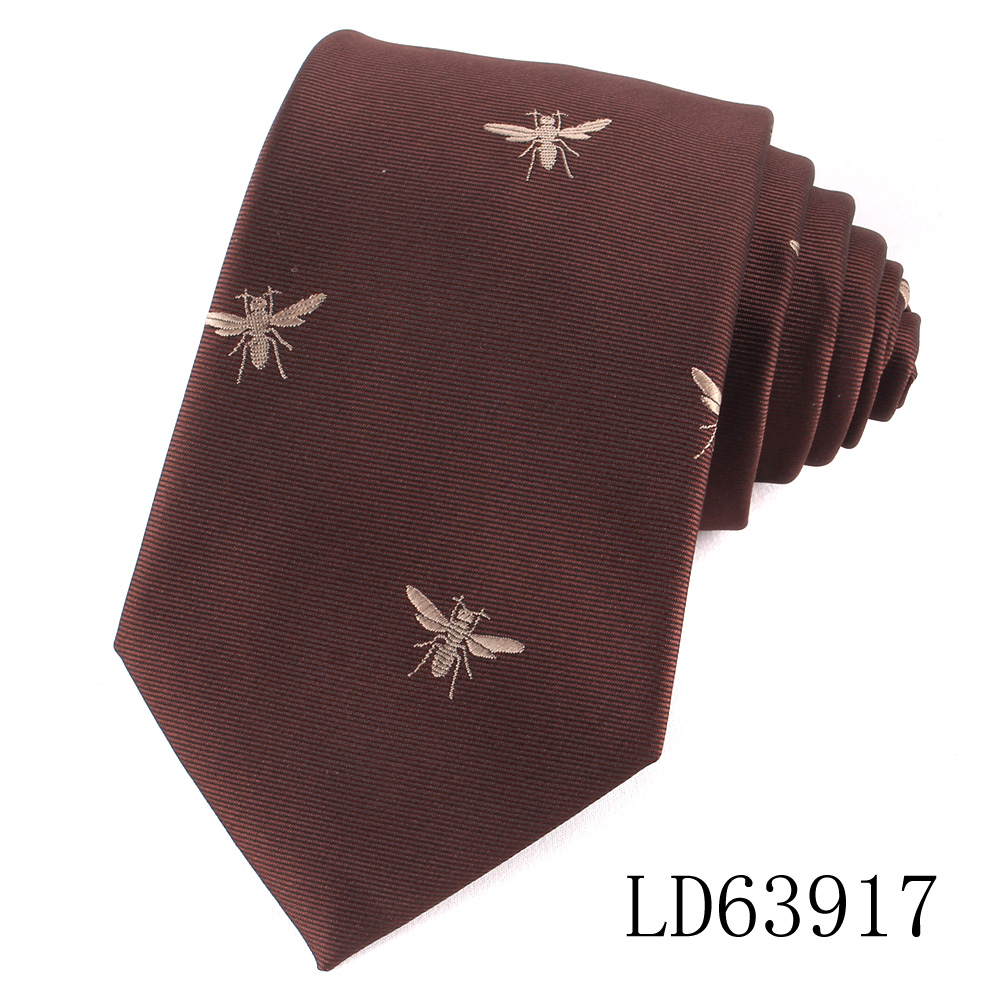 Maillard Coffee Color Ties For Men Women Floral Stripe Neck Tie For Wedding Business Classic Brown Color Neckties Men's Neck Tie: MULTI
