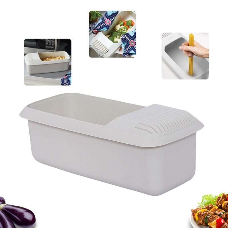 Heat Resistant Pasta Steamer Spaghetti Noodle Cooker for Dorms Kitchens Offices Microwave Pasta Cooker with Strainer O15 21